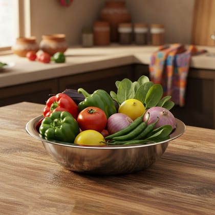 Pure Stainless Steel Basin 17 Inch Kitchen Utility Bowl (SMAS084 D)