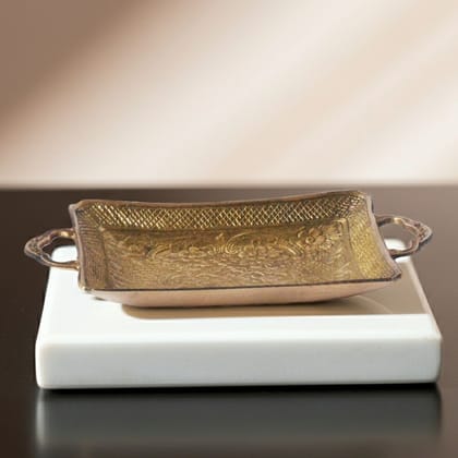 Brass Decorative Mini Tray | Indian Miniature Toy, Height : 1 Inch (ZMAS374 E)