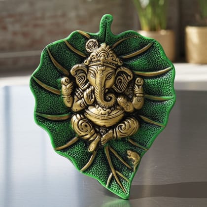 Aluminum Showpiece Ganesh Patta Red Color Statue (ASMAS095 A)