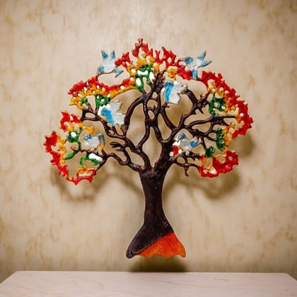 Aluminium Wall Decorative Tree Showpiece – Stylish Home Accent, Height : 21 Inch (ZMAS046 D)