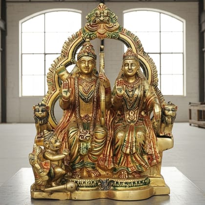 Brass Showpiece Ram Seeta Ji Sitting Idol/ Statue (BSMAS1463 C)