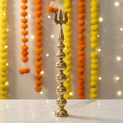 Brass Kalash Puja Pot | Sacred Temple Ritual Vessel, Height : 49 Inch (ZMAS325 M)