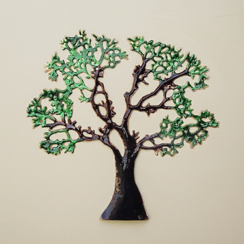 Aluminium Tree Wall Decor Showpiece � Elegant Home Decoration, Height : 13.2 Inch (ZMAS123 B)
