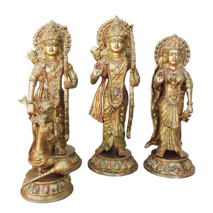 Brass Ram Darbar Decorative Murti | Hindu Religious Showpiece, Height : 15.3 Inch (BSMAS827 A)