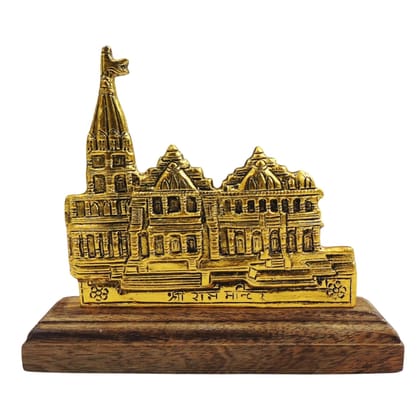 Aluminium Ram Mandir Statue – Ayodhya Ram Temple Religious Home Decor, Height : 4.2 Inch (ASMAS532 G)