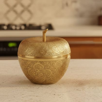 Brass Apple Shape Decorative Bowl | Luxury Fruit Bowl Home Decor, Height : 7 Inch (FMAS316 A) Brass Apple Shape Decorative Bowl | Luxury Fruit Bowl Home Decor, Height : 7 Inch (FMAS316 A)