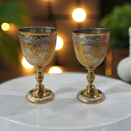Brass Decorative Glass | Diwali Gifting Drinkware, Height : 6.2 Inch (BMAS305 A)