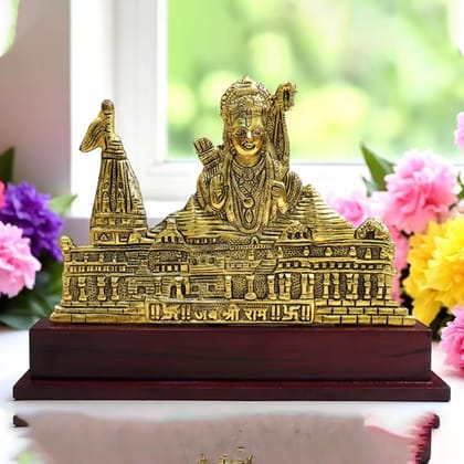 Aluminium Showpiece Ram Ji Ayodhya Mandir, Height : 9.3 Inch (ASMAS470 A)
