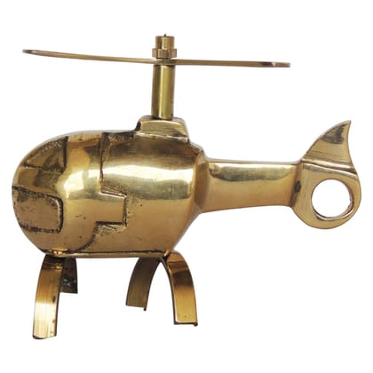 Brass Helicopter Miniature Toy | Decorative Collectible, Height : 3 Inch (ZMAS255 A)