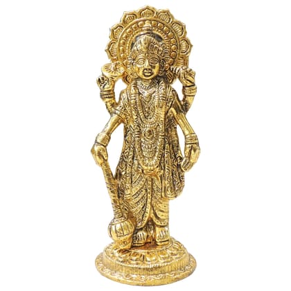Aluminium Vishnu Ji Idol Statue | Lord Vishnu Murti | Hindu God Showpiece for Home Temple & Gifting, Height : 7.5 Inch (ASMAS542 V)