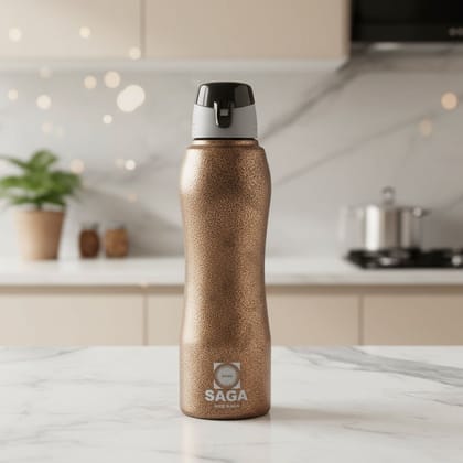 Slipper Lid Stainless Steel Bottle 1000 ML Brown Finish (SMAS048 B)