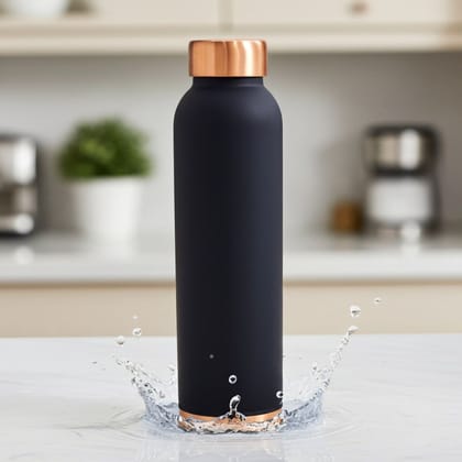 Copper Water Bottle 900 ML | Premium Ayurvedic Copper Drinkware , Height : 10.5 Inch (BCMAS202 I)