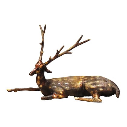 Brass Deer Decorative Showpiece Statue for Living Room & Office Decor, Height : 13 Inch (ANMAS202 A) Brass Deer Decorative Showpiece Statue for Living Room & Office Decor, Height : 13 Inch (ANMAS202 A)