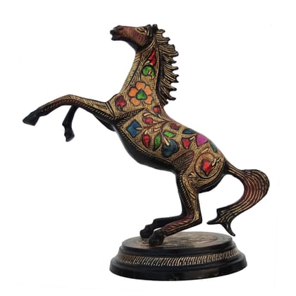 Handcrafted Brass Jumping Horse Statue | Symbol of Power, Success & Energy, Height : 11 Inch (ANMAS160) Handcrafted Brass Jumping Horse Statue | Symbol of Power, Success & Energy, Height : 11 Inch (ANMAS160)