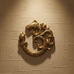 Brass Om Wall Decor | Vastu Hanging | Mandir Decor, Height : 8 Inch (FMAS786 E)