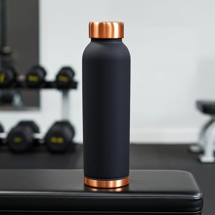 Copper Water Bottle 900 ML | Premium Ayurvedic Copper Drinkware , Height : 10.5 Inch (BCMAS202 I)