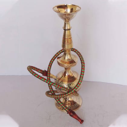 Brass Hookah | Traditional Metal Smoking Decor, Height : 14 Inch (FMAS432 A)