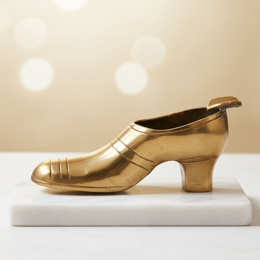 Brass Shoe Shape Ashtray | Unique Decorative Smoking Tray, Height : 2 Inch (ZMAS371 C)