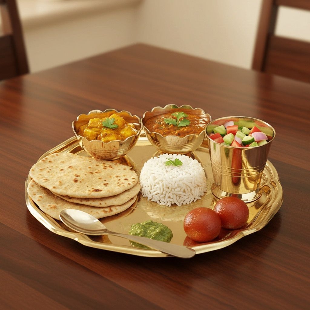 Brass Plate (Thali) | Traditional Dining & Pooja Use, Height : 0.5 Inch (ZMAS633 D)