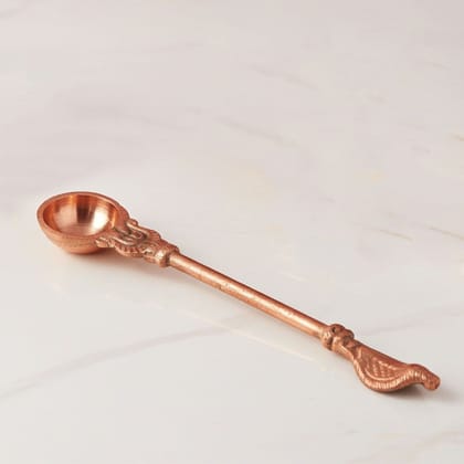 Copper Pooja Achmani Pot � Sacred Ritual Vessel, Length : 5.6 Inch (ZMAS307 D) Copper Pooja Achmani Pot � Sacred Ritual Vessel, Length : 5.6 Inch (ZMAS307 D)