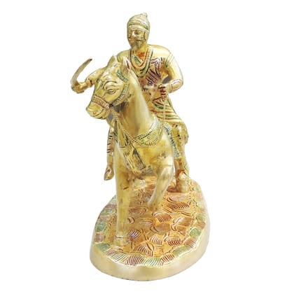 Brass Chhatrapati Shivaji Maharaj Idol Statue | Shivaji Maharaj Murti | Maratha Warrior Showpiece, Height : 9 Inch (BSMAS1641 D)