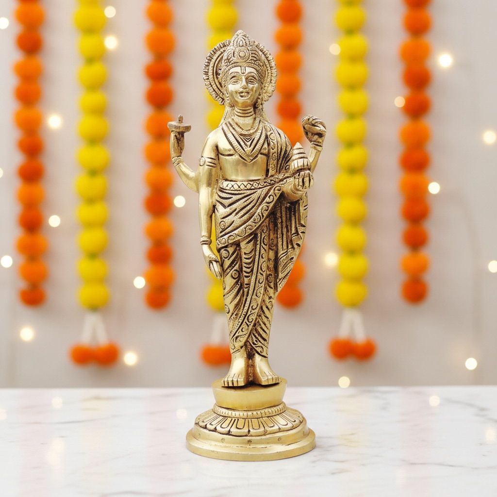 Brass Dhanvantari Premium Murti, Height : 11.5 Inch (BSMAS913 X)