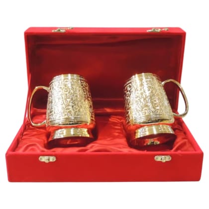 Brass Beer Mug Set | Premium Diwali Gift Item, Height : 4.6 Inch (BMAS307 A)