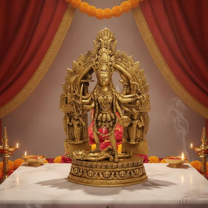 Large Brass Kali Maa Idol Statue for Temple & Home Decor, Height : 23 Inch (BSMAS1941 D)