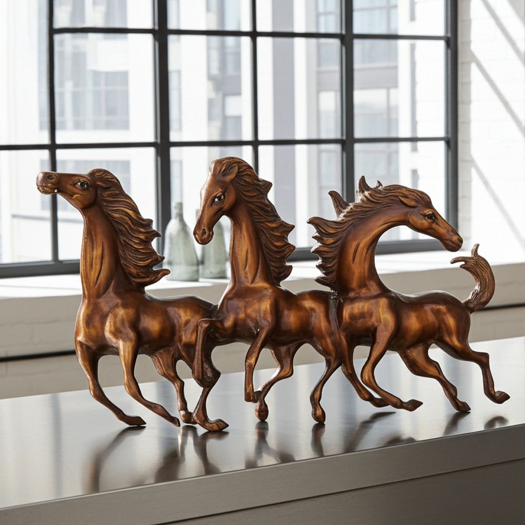 Brass Horse Wall Hanging Showpiece For Traditional Home Decor, Height : 15 Inch (BSMAS730 A)