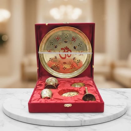 Brass Showpiece Thali | Decorative Festive Gift, Height : 0.5 Inch (BMAS308 B)