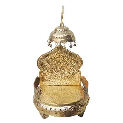 Premium Brass Singhasan For Deity Idol | Home Mandir Throne, Height : 17.5 Inch (ZMAS131 E)