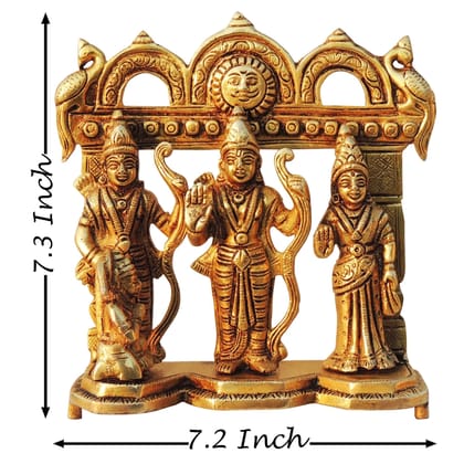Brass Ram Darbar God Idol Statue | Premium Brass Religious Showpiece, Height : 7.3 Inch (BSMAS1394 J)