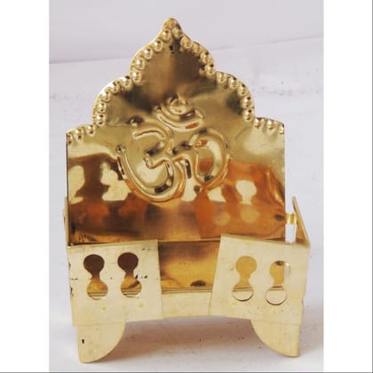 Premium Brass Singhasan Sheet for God Idol | Handcrafted Puja Chowki, Height : 5.5 Inch (ZMAS107 B)