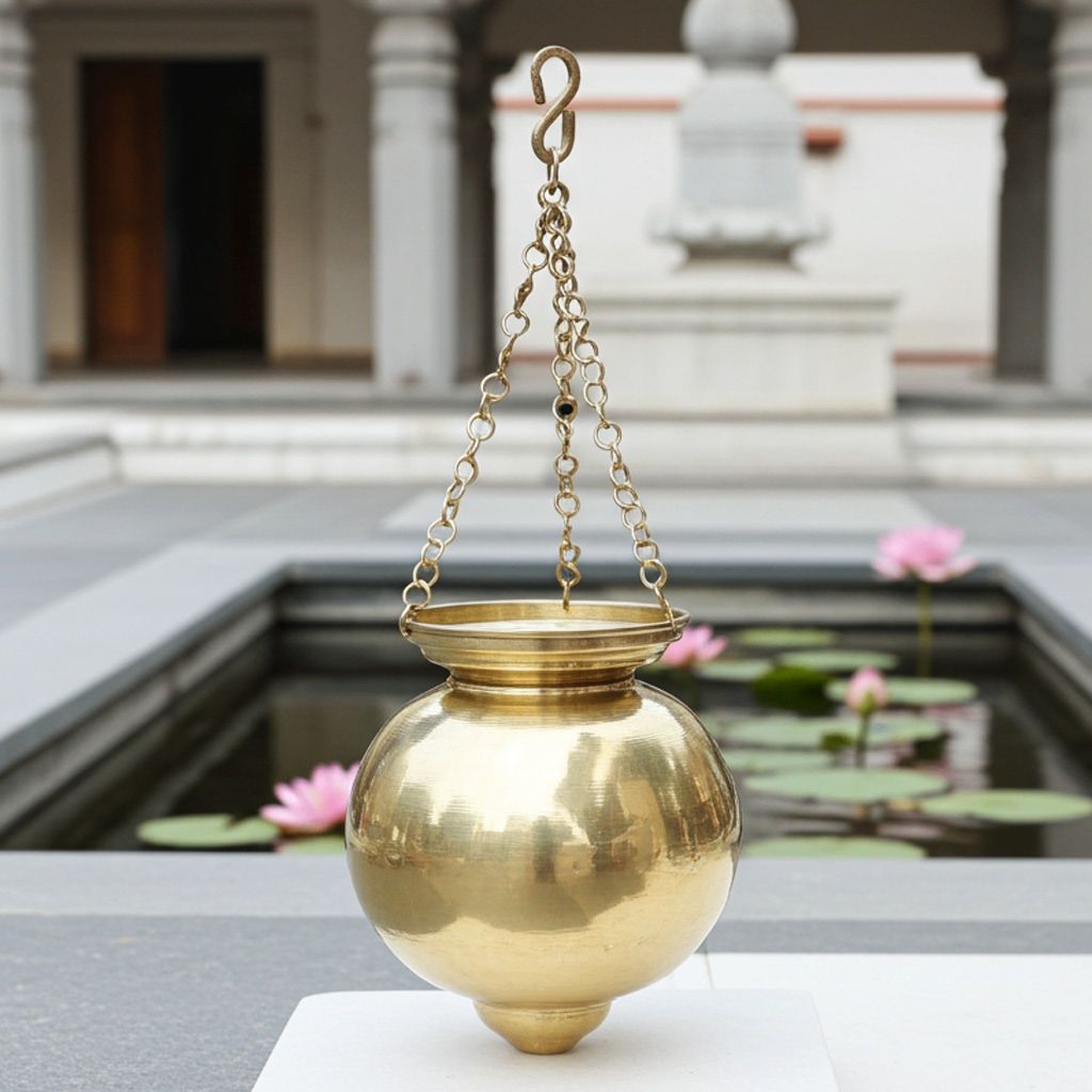 Brass Hanging Shiv Jaldhara � Pooja Abhishek Vessel, Height : 10 Inch (ZMAS600 F)