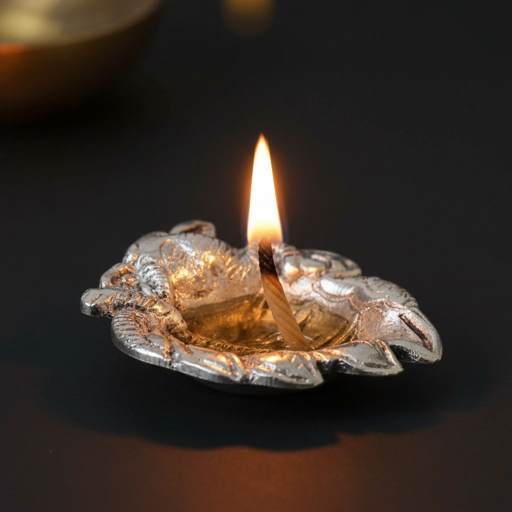 Aluminium Ganesh Deepak with Patta Design for Pooja & Festival Use, Height : 0.5 Inch (ASMAS268 D)