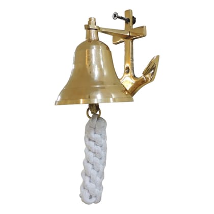 Brass Anchor Bell | Nautical Ship Bell Home Decor, Height : 4 Inch (ZMAS651 C)