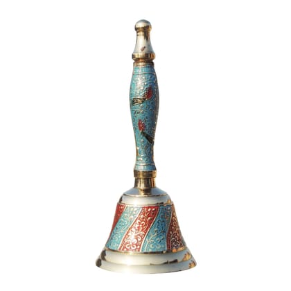 Brass Bell No. 2 Blue Colour, Height : 7 Inch (ZMAS166 B)
