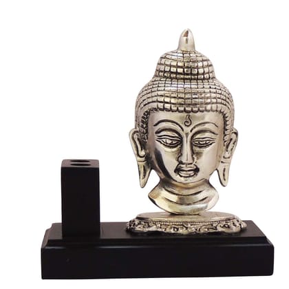 Aluminium Buddha Pen Holder – Office Desk Decorative Showpiece, Height : 6.5 Inch (ASMAS309 S)
