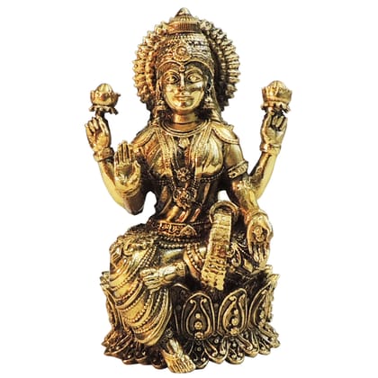 Brass Laxmi Ji Statue – Traditional Brass Lakshmi God Idol, Height : 4 Inch (BSMAS1825 L)