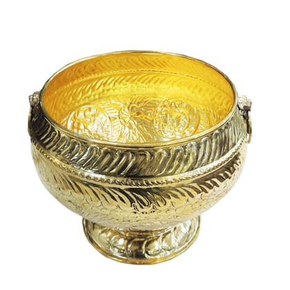 Brass Decorative Planter Gamla | Brass Plant Pot | Decorative Metal Planter for Home Decor, Height : 10 Inch (FMAS799 D)