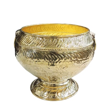 Brass Decorative Planter Gamla | Brass Plant Pot | Decorative Metal Planter for Home Decor, Height : 10 Inch (FMAS799 D)