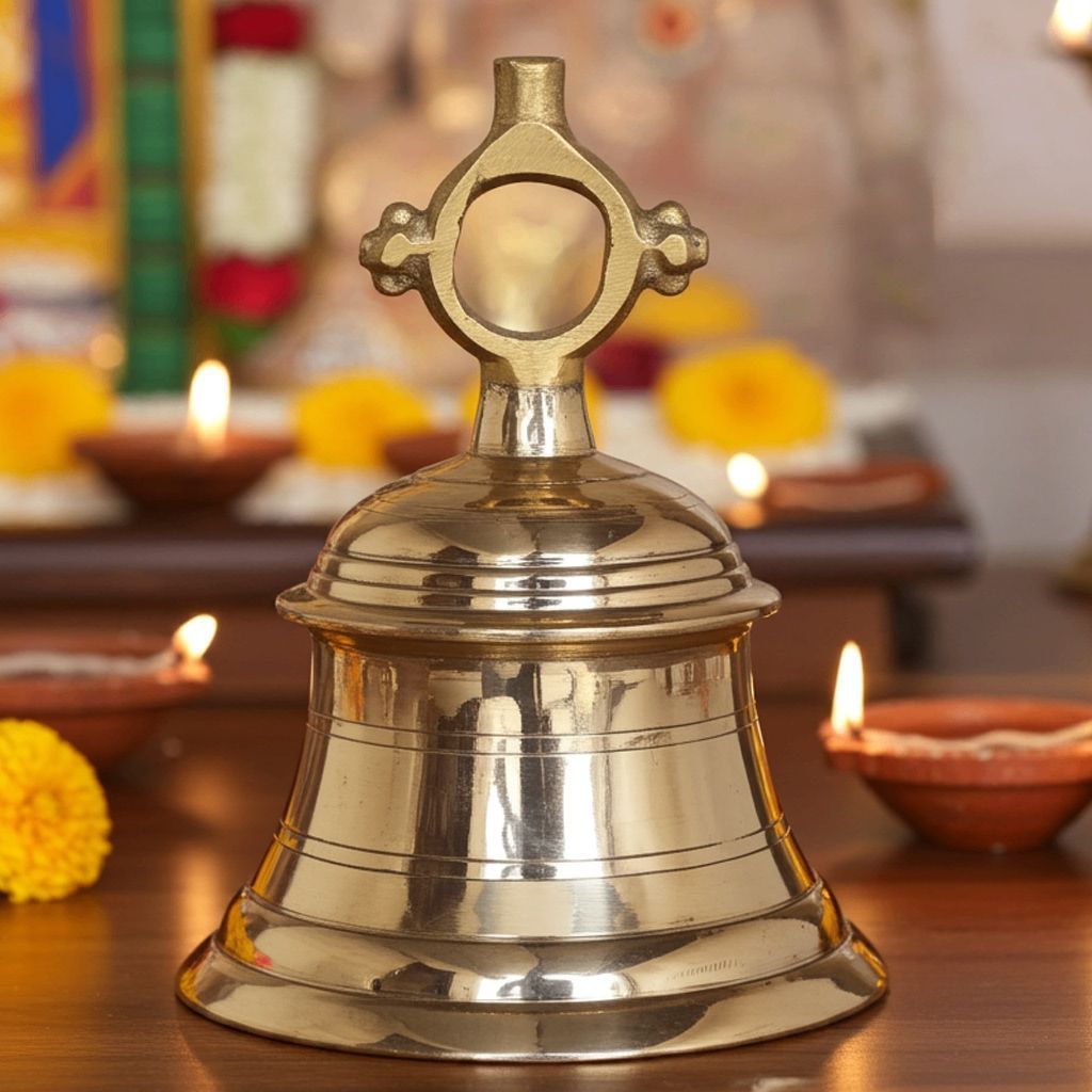 Brass Temple Hanging Ghanta, Hanging Bell, Ghanta 8 KG - Premium Brass Ghanta for Temple & Puja Use (ZMAS493 M)