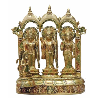 Brass Ram Darbar Idol Statue | Spiritual Hindu Puja Murti, Height : 16 Inch (BSMAS741 A)