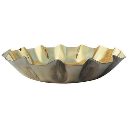 Decorative Oval Stainless Steel Tray Diwali Gifting Tray (SMAS107 D)