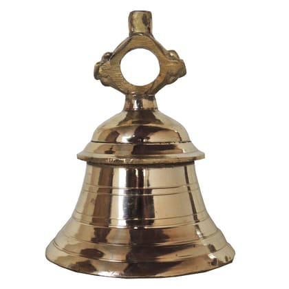 Brass Temple Hanging Ghanta, Hanging Bell, Ghanta 1.25 KG - Antique Brass Temple Bell for Mandir Decor (ZMAS493 D)