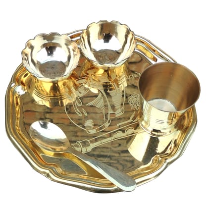 Brass Plate (Thali) | Traditional Dining & Pooja Use, Height : 0.5 Inch (ZMAS633 D) Brass Plate (Thali) | Traditional Dining & Pooja Use, Height : 0.5 Inch (ZMAS633 D)