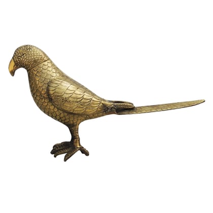 Brass Parrot Statue Table Decor | Handcrafted Bird Showpiece, Height : 7.5 Inch (ANMAS073) Brass Parrot Statue Table Decor | Handcrafted Bird Showpiece, Height : 7.5 Inch (ANMAS073)