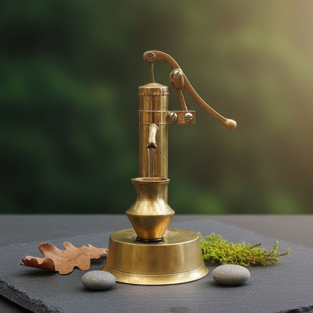 Brass Mini Hand Pump Toy | Working Miniature Play Set | Collectible Decor, Height : 5 Inch (FMAS037)