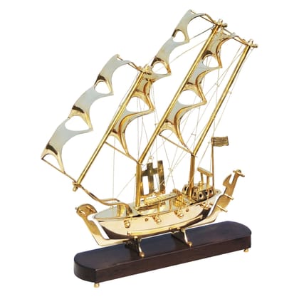 Antique Brass Ship Model – Nautical Home & Office Decoration, Height : 17 Inch (MRMAS128 C)