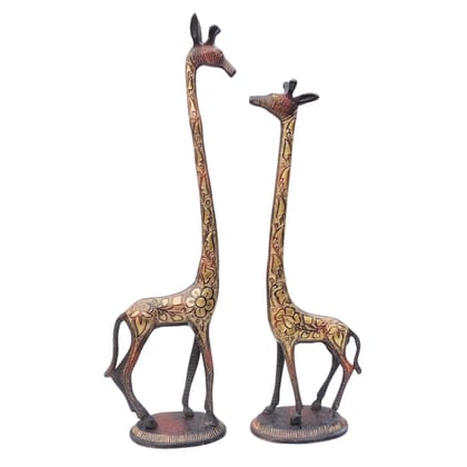 Brass Showpiece Giraffe Statue (ANMAS057 B)